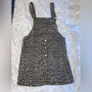 Animal Print Overall Mini Dress